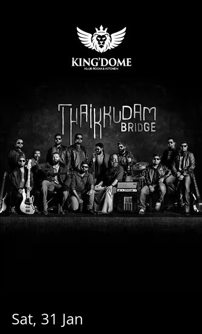 mibile image for Thaikkudam Bridge live at Kingdome Klub and Kitchen