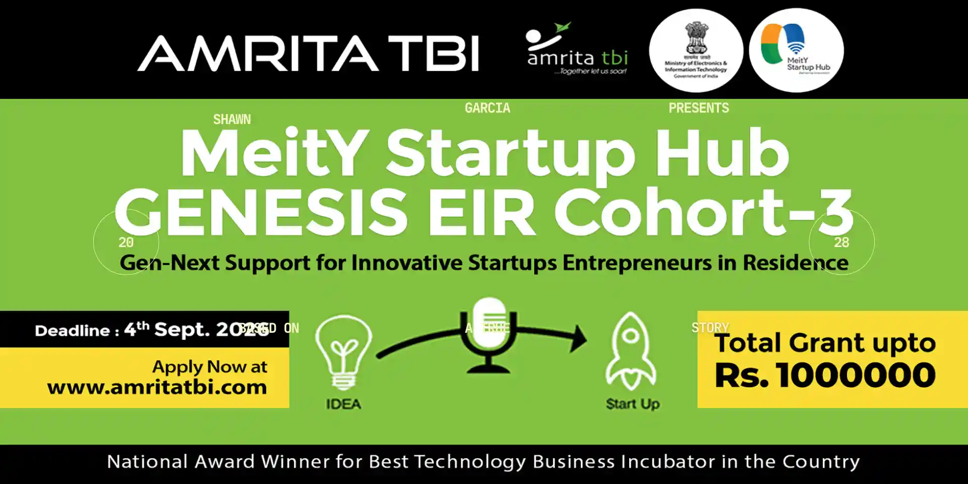 desktop image for Amrita TBI MEITY- STARTUP HUB GENISIS EIR COHORT - 3