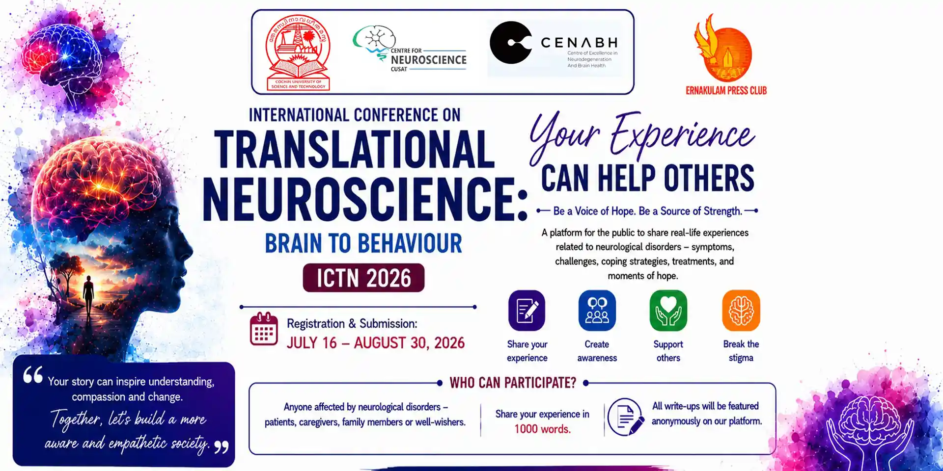 desktop image for International Conference on Translational Neuroscience: Brain to Behaviour (ICTN 2026) - Your Experience Can Help Others