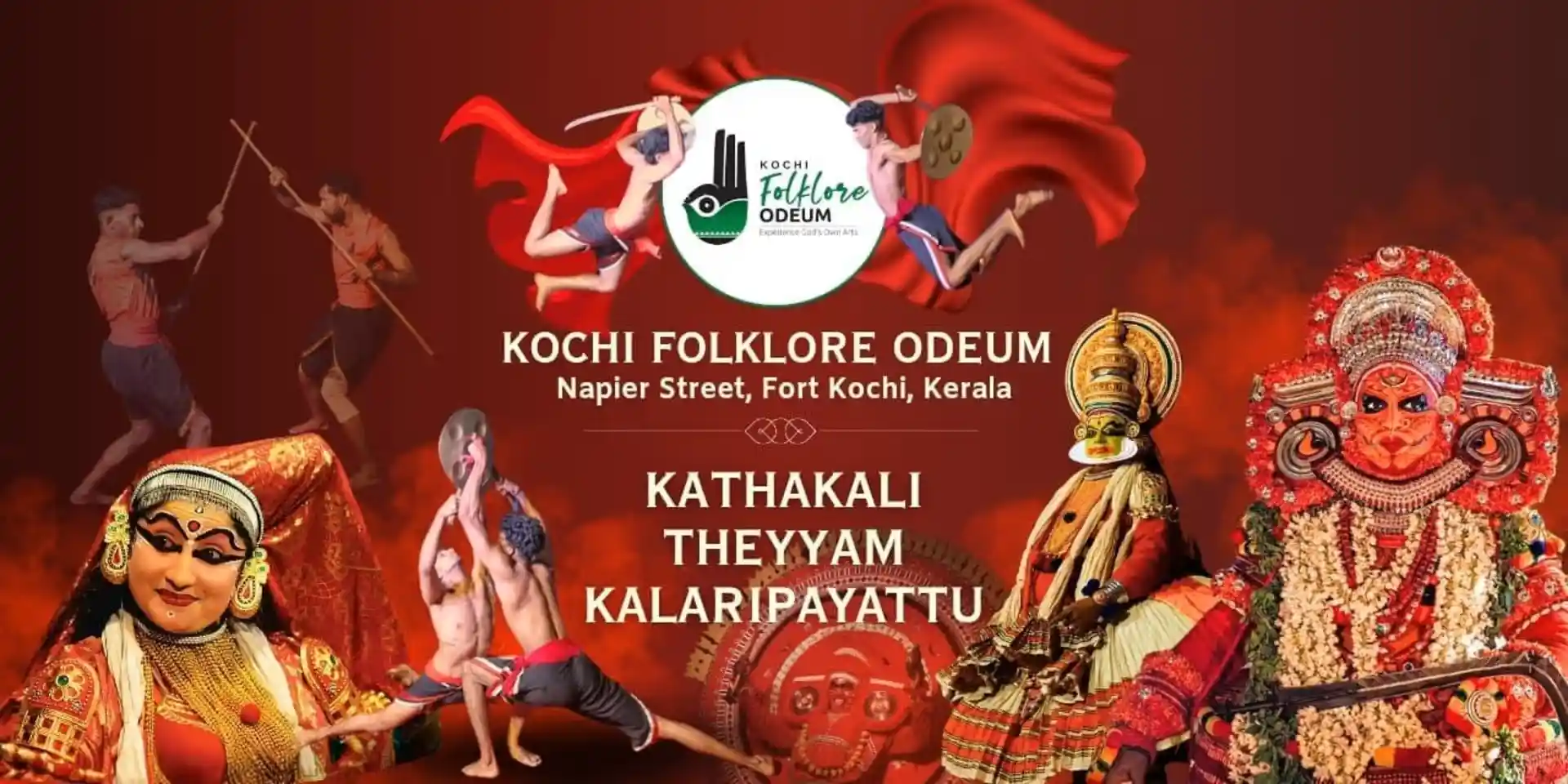 image for KATHAKALI, KALARI & THEYYAM SHOW BY FOLKLORE ODEUM