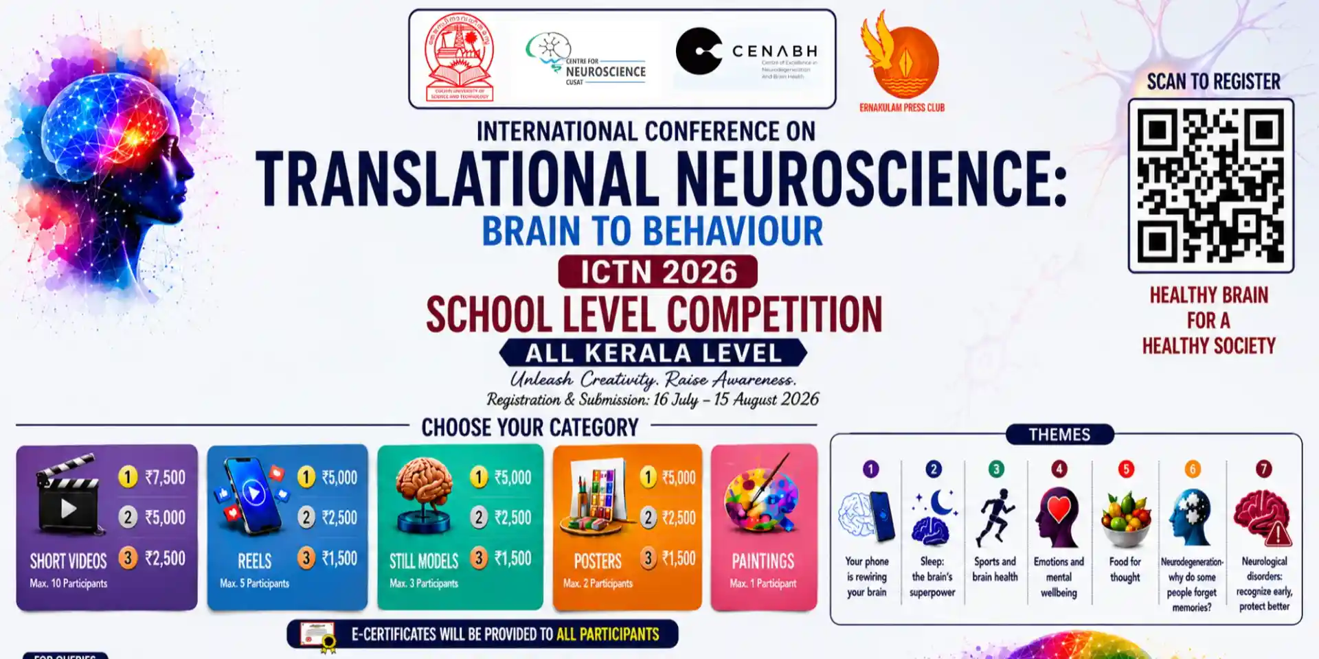 desktop image for International Conference on Translational Neuroscience: Brain to Behaviour (ICTN 2026) - School Level Competition