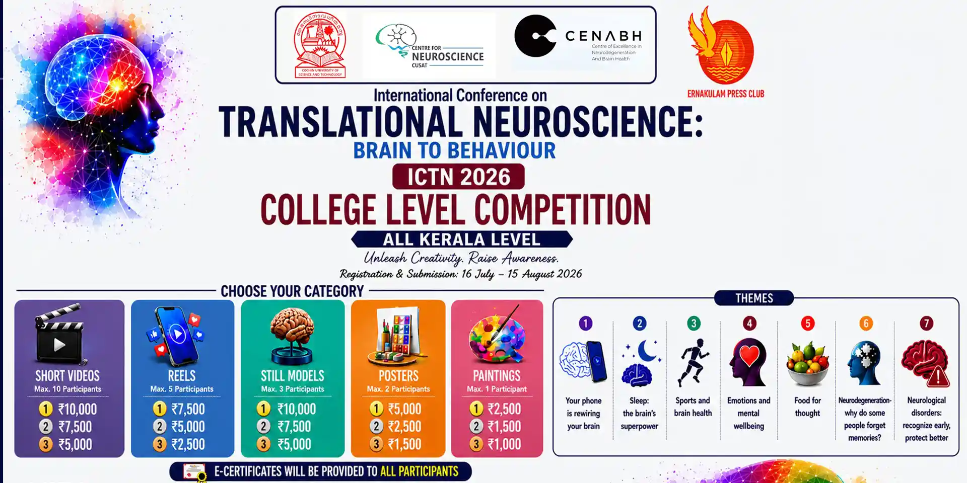 desktop image for International Conference on Translational Neuroscience: Brain to Behaviour (ICTN 2026) - College Level Competition